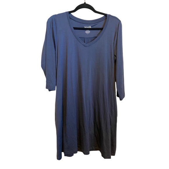 Wool& Dresses & Skirts - wool& Merino Wool Blend Ombre V-Neck 3/4 Sleeve Tunic Dress Size Large